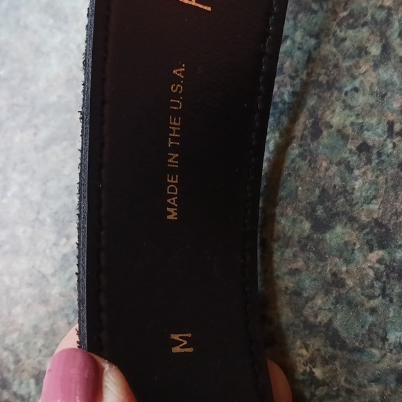 Womans Black Leather Belt M - Picture 2 of 4